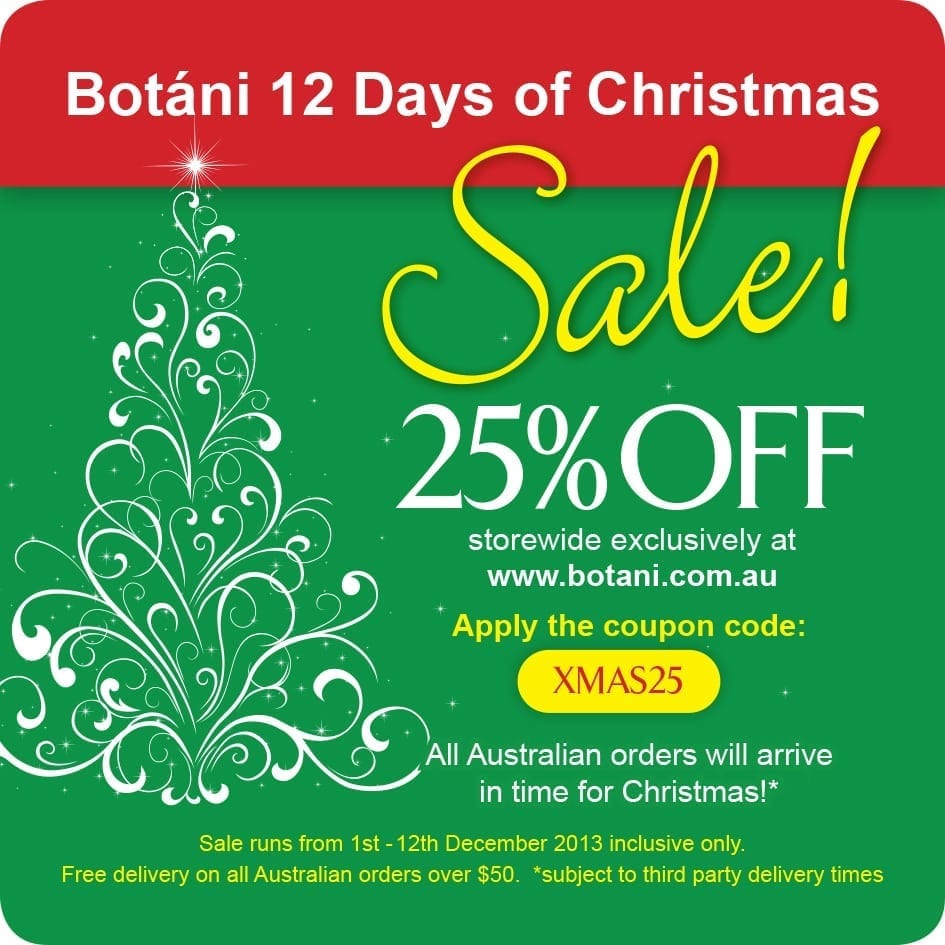 Botáni's 12 Days of Christmas Sale